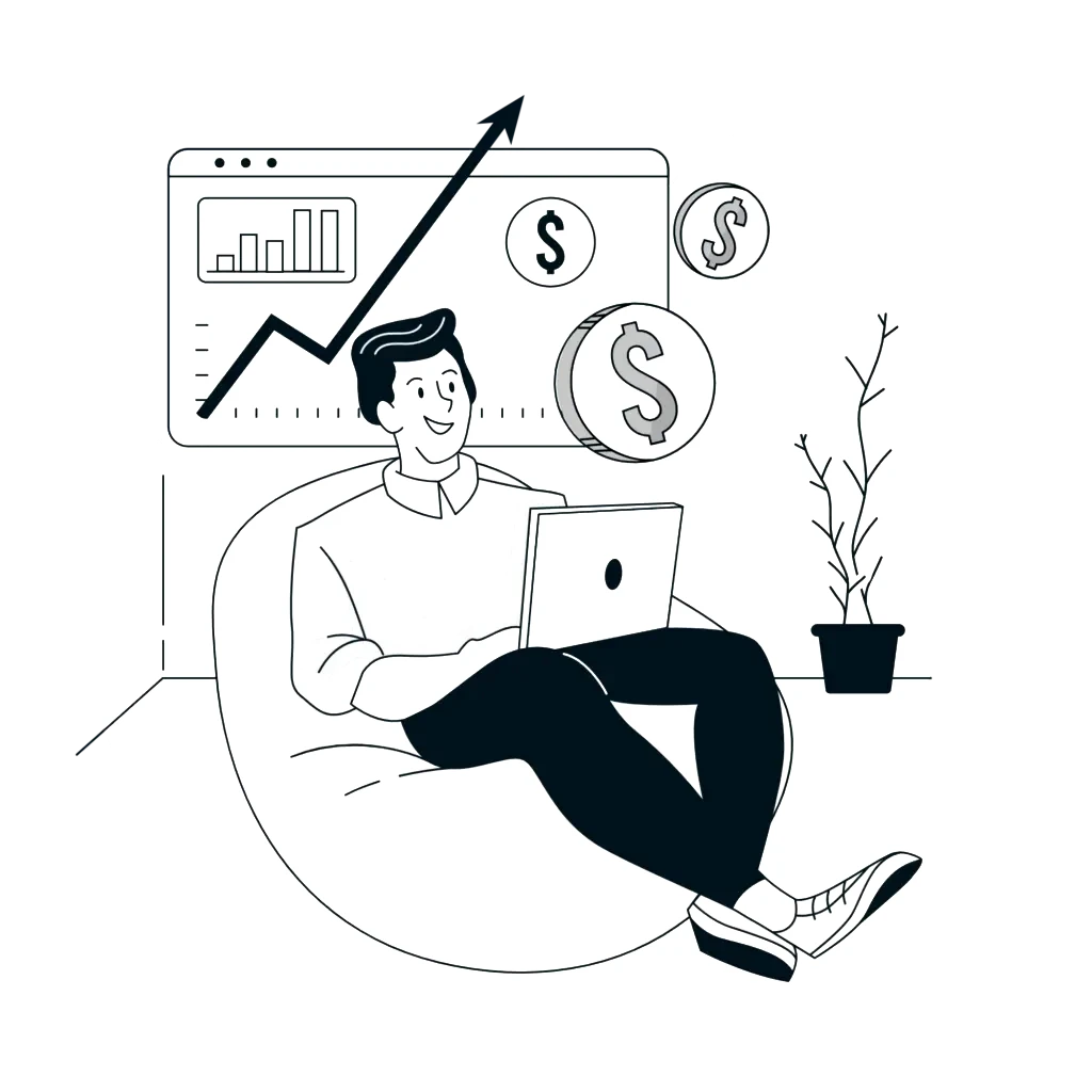 Illustrazione dashboard di trading automatizzato